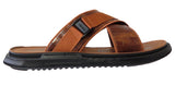 Men Luxurious Cross-Strap Faux Leather Sandals - Available in Black & Brown