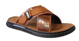 Men Luxurious Cross-Strap Faux Leather Sandals - Available in Black & Brown