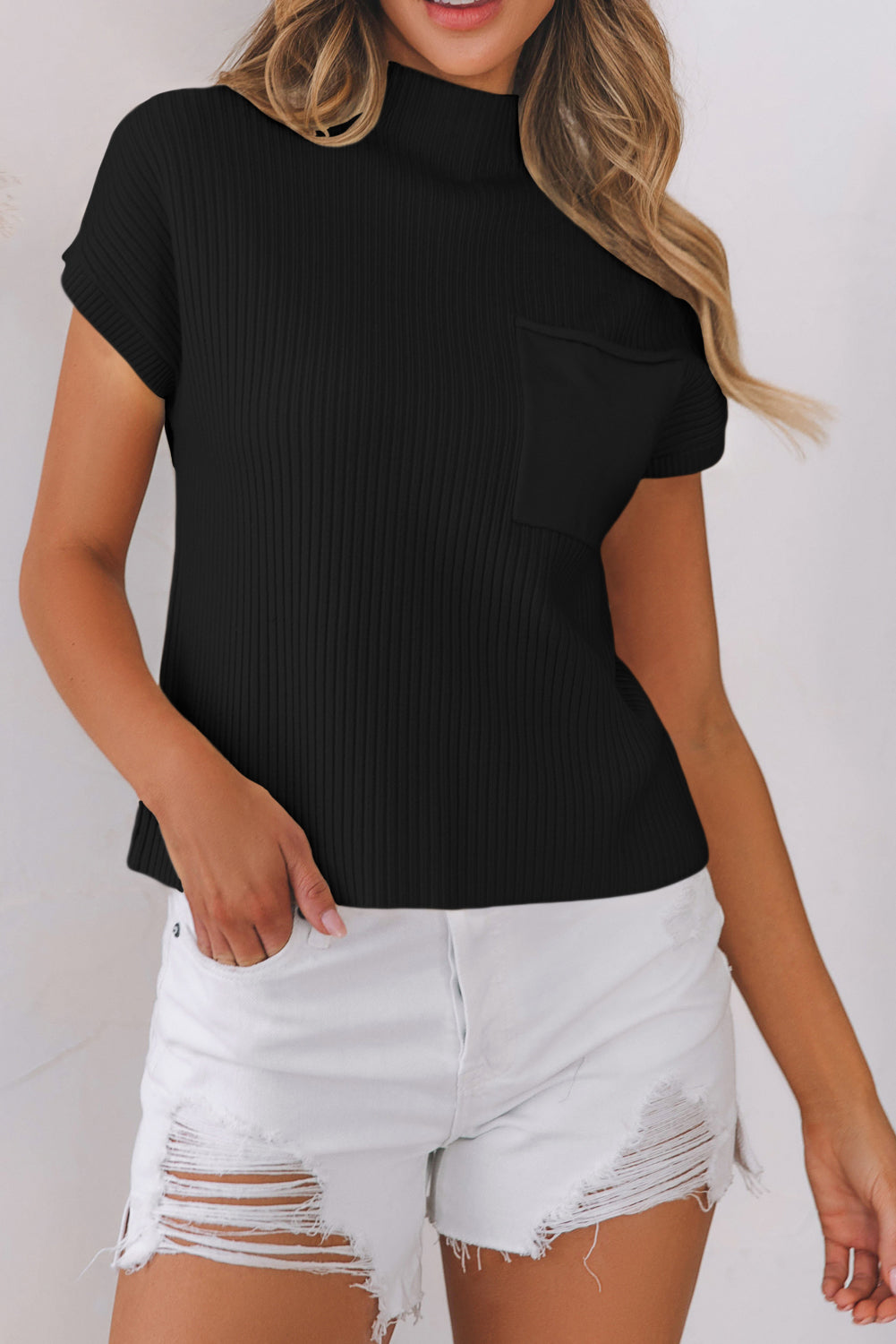 Cozy Oatmeal Sweater Dress - Ribbed Knit with Pockets