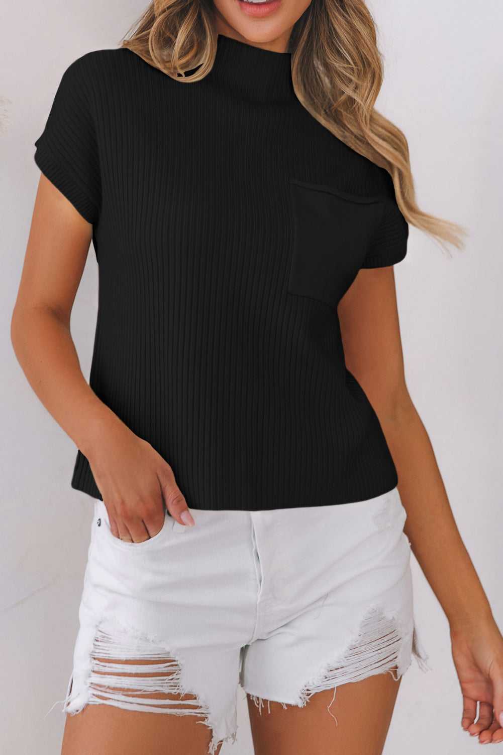 Cozy Oatmeal Sweater Dress - Ribbed Knit with Pockets