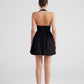 Teresa Black Pleated Skirt Mini Dress