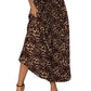 Perfee Pleated Leopard Maxi Skirt