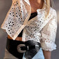 White Cutwork Embroidered Crop Top