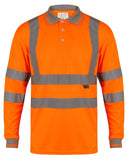Edward Mens High Visibility Long Sleeve Safety Polo Shirt Reflective Hi-Viz Workwear