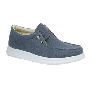 ALBERTO - Men's canvas leisure shoe with mock elasticated lace.