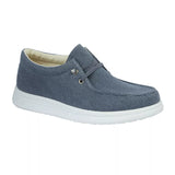 Blue ALBERTO - Men's canvas leisure shoe with mock elasticated lace.