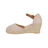 Taffeta Ladies Espadrille Sandal Womens Hessian Platform Ankle Strap Buckle Wedge Shoes