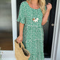 Sandra | Round Neck Polka Dot Print Midi Dress