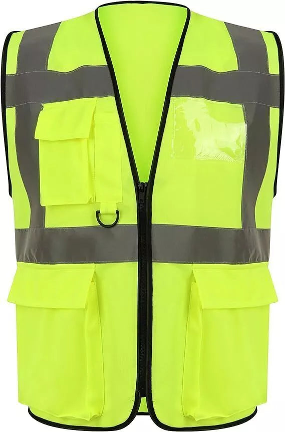William Mens High-Visibility Reflective Safety Vest with Multi-Purpose Pockets