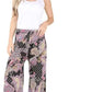Kira Women's Floral Print Palazzo Pants Cute Summer Wide Leg Comfort
