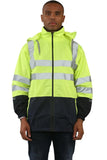 Martin Mens High-Visibility Waterproof Rain Jacket with Hood Sizes S-XXL