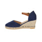 Taffeta Ladies Espadrille Sandal Womens Hessian Platform Ankle Strap Buckle Wedge Shoes