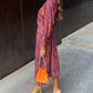 Sophia | Vintage Printed V-Neck Long-sleeve Elegant Dress