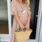 Sandra | Round Neck Polka Dot Print Midi Dress