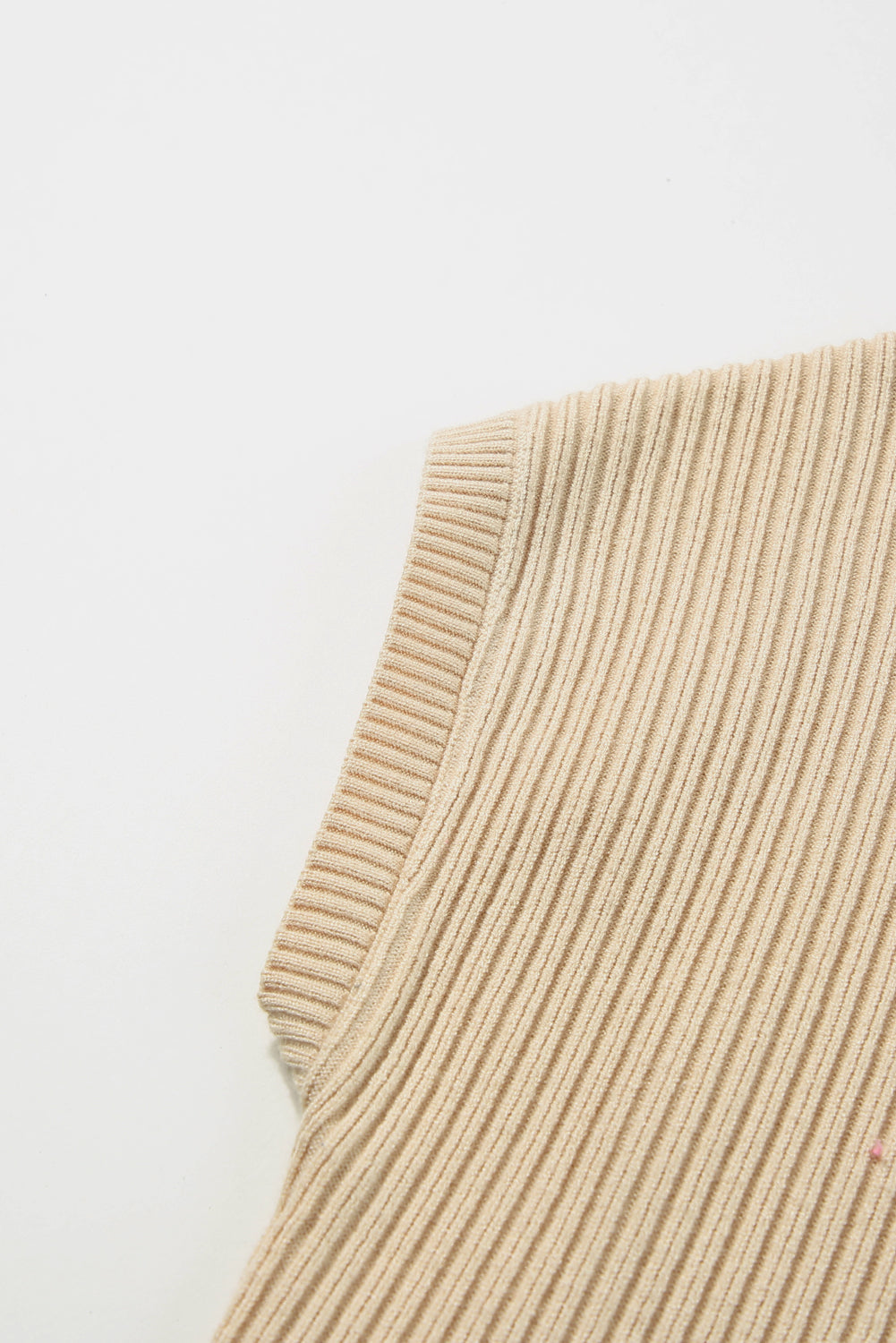 Cozy Oatmeal Sweater Dress - Ribbed Knit with Pockets
