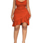 Elegant Bodycon Ruffle Hem and Back Zipper Dress