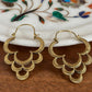Antique Gold Crescent Layered  Hoops - Boho Earrings