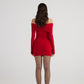 Dreamer Red Bardot Neck Mini Dress