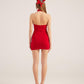 Rachel Red Halter Neck Mini Dress