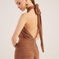 Marie Brown Backless Slit Maxi Dress
