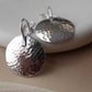 Hammered Silver Disc Dangle Earrings