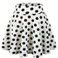 Kpop Polka Dot Print Skater Skirts, Casual Ruffle A Line Versatile Mini Skirts, Women's Clothing