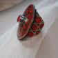 Boho Mandala Statement Rings – Handcrafted Tribal Inlay in Turquoise, Coral & Lapis.