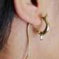 Aqua Curve Earrings - Minimal Brass Fishtail Design – Ocean-Inspired Boho Jewellery.