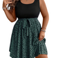 Plus Size Two-Tone Polka Dot Sleeveless Summer Dress with Ruched Detail and Belted Waist Dress