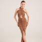 Marie Brown Backless Slit Maxi Dress