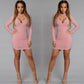 Long Sleeve Irregular Edge Sexy Slim Hip Dress