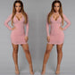 Long Sleeve Irregular Edge Sexy Slim Hip Dress