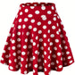 Kpop Polka Dot Print Skater Skirts, Casual Ruffle A Line Versatile Mini Skirts, Women's Clothing