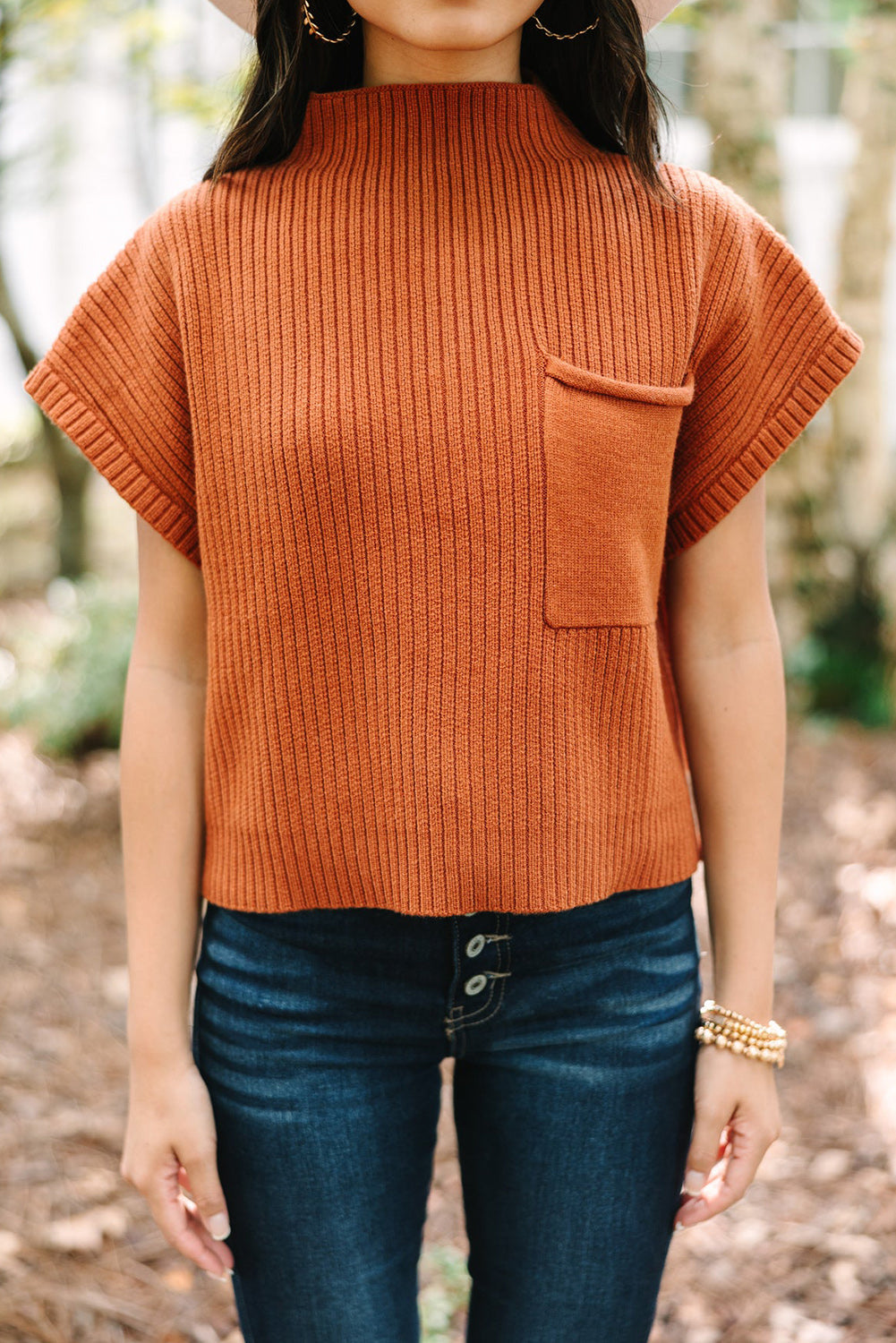 Cozy Oatmeal Sweater Dress - Ribbed Knit with Pockets