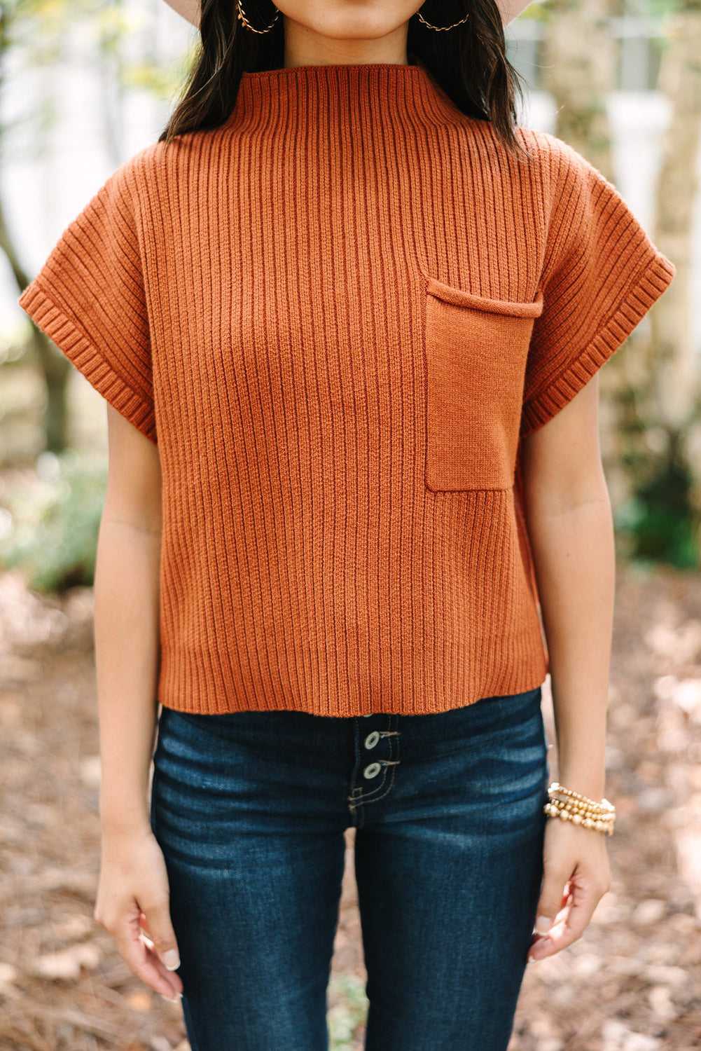 Cozy Oatmeal Sweater Dress - Ribbed Knit with Pockets