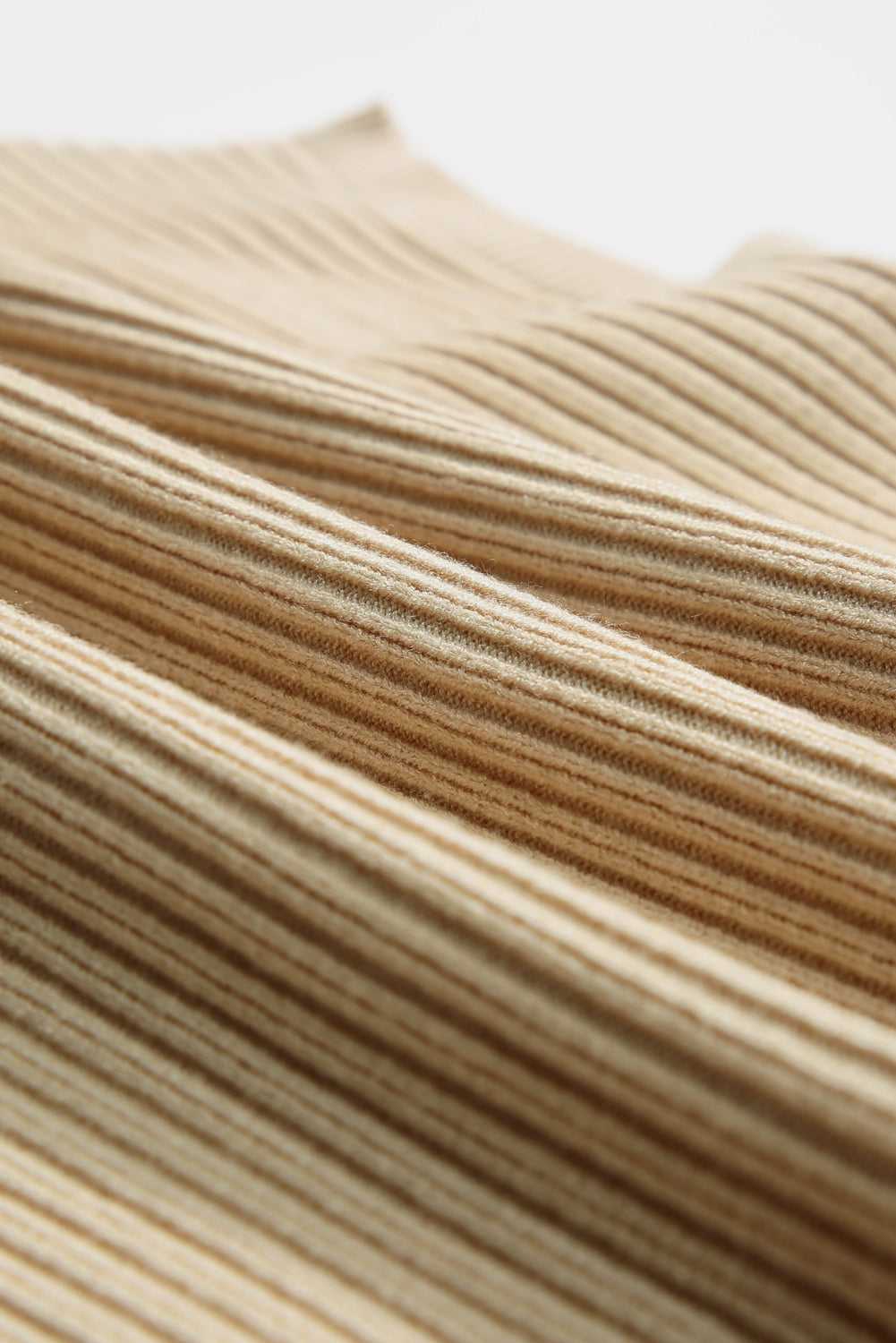 Cozy Oatmeal Sweater Dress - Ribbed Knit with Pockets