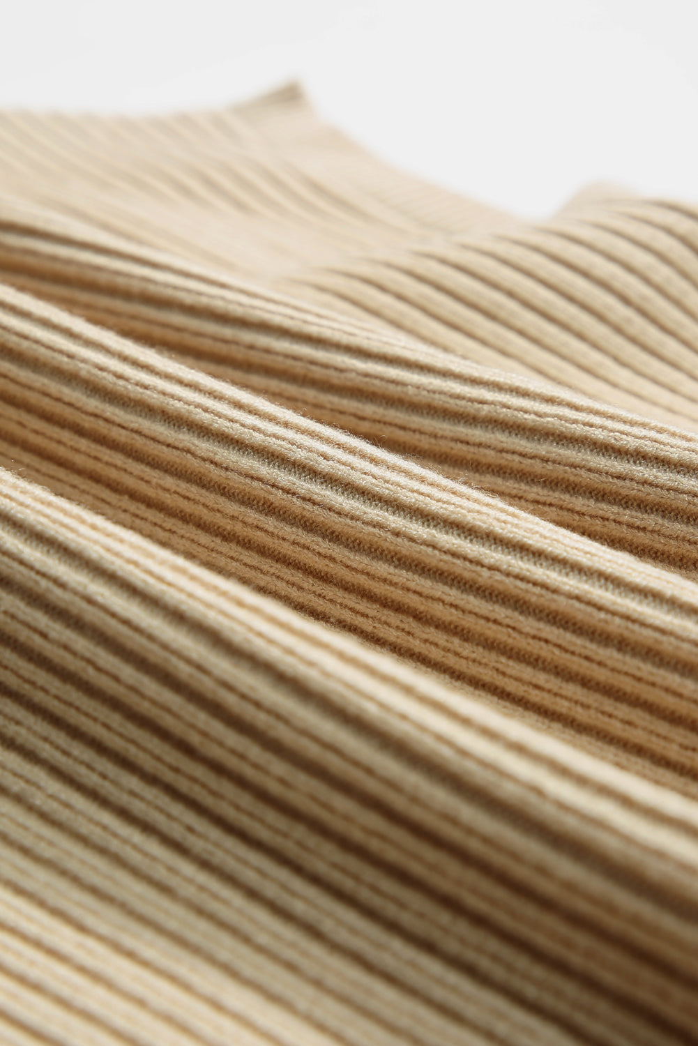 Cozy Oatmeal Sweater Dress - Ribbed Knit with Pockets