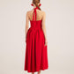 Ophelia Red Princess Style Maxi Dress