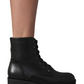 Lace Up Glitter Ankle Boots
