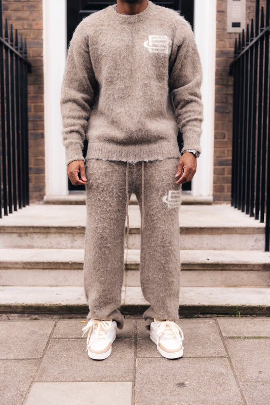 Mohair Knit BC Jogger - Taupe