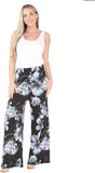 Kira Women's Floral Print Palazzo Pants Cute Summer Wide Leg Comfort