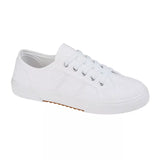 White Ladies broderie anglaise lace up canvas on chunky outsole.