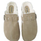 Ellen Ladies Faux Fur Lined Platform Mules Buckle Slippers
