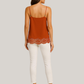 Women's Satin Cami Top with Lace Detail