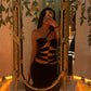 Personality Hollow Out Lace-up Solid Color Slim-fit Sheath Dress