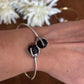 Gem Duo Adjustable Wire Bangles - Delicate wire bangles with paired gemstones—ethereal and stackable.