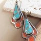 Vintage Tibetan silver earrings in boho style.