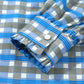 Blue Plaid Long Sleeve Frilled Blouse