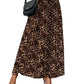 Perfee Pleated Leopard Maxi Skirt