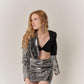 Glammy Silver Sequin Cropped Jacket